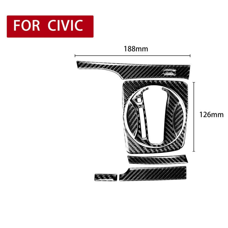 8 in 1 Car Carbon Fiber Automatic Gear Panel Set Decorative Sticker for Honda Civic 8th Generatio...