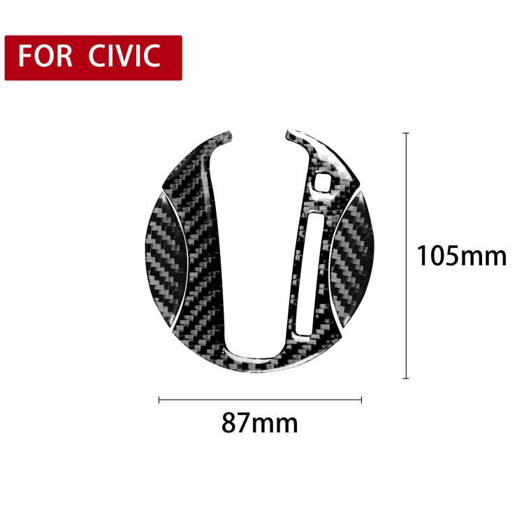 3 in 1 Car Carbon Fiber Automatic Gear Decorative Sticker for Honda Civic 8th Generation 2006-201...