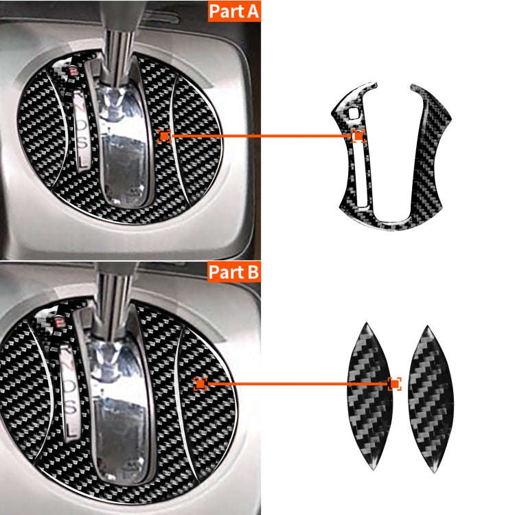 3 in 1 Car Carbon Fiber Automatic Gear Decorative Sticker for Honda Civic 8th Generation 2006-201...