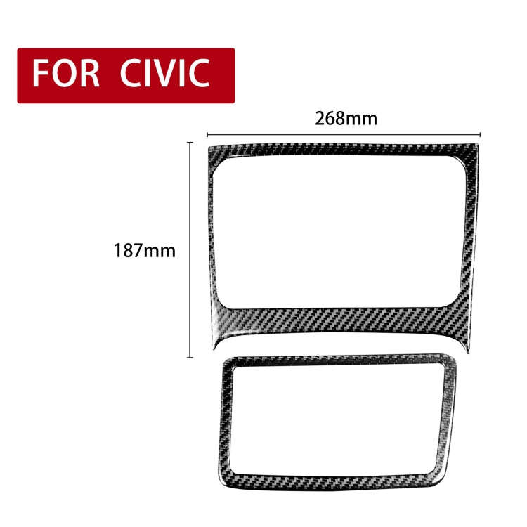 2 in 1 Car Carbon Fiber Storage Box Decorative Sticker for Honda Civic 8th Generation 2006-2011, ...