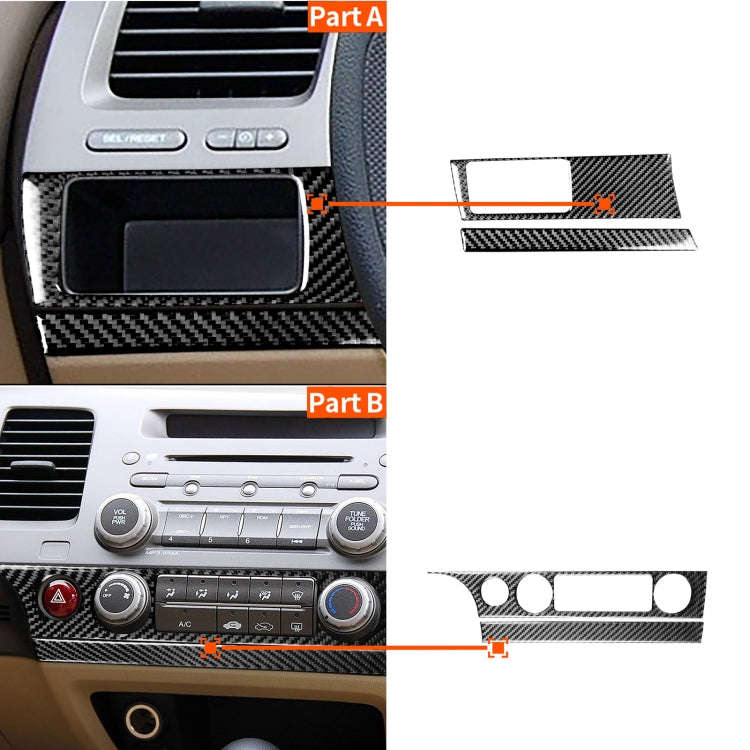 4 in 1 Car Carbon Fiber Air Conditioning Button + Headlight Switch Panel Decorative Sticker for H...