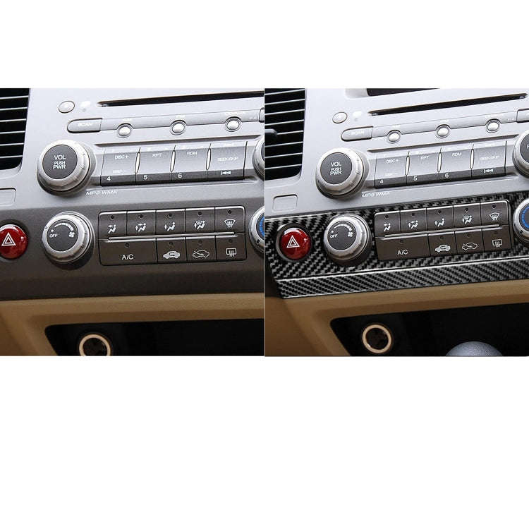 2 in 1 Car Carbon Fiber Air Conditioning Button Panel Decorative Sticker for Honda Civic 8th Gene...