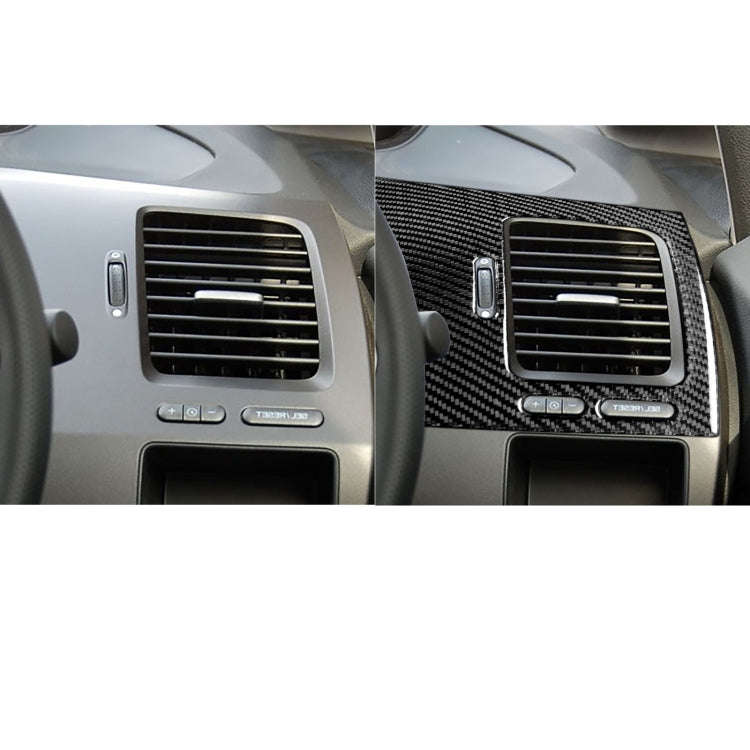 2 in 1 Car Carbon Fiber Driver Seat Left Side Air Outlet + Navigation Panel Decorative Sticker fo...