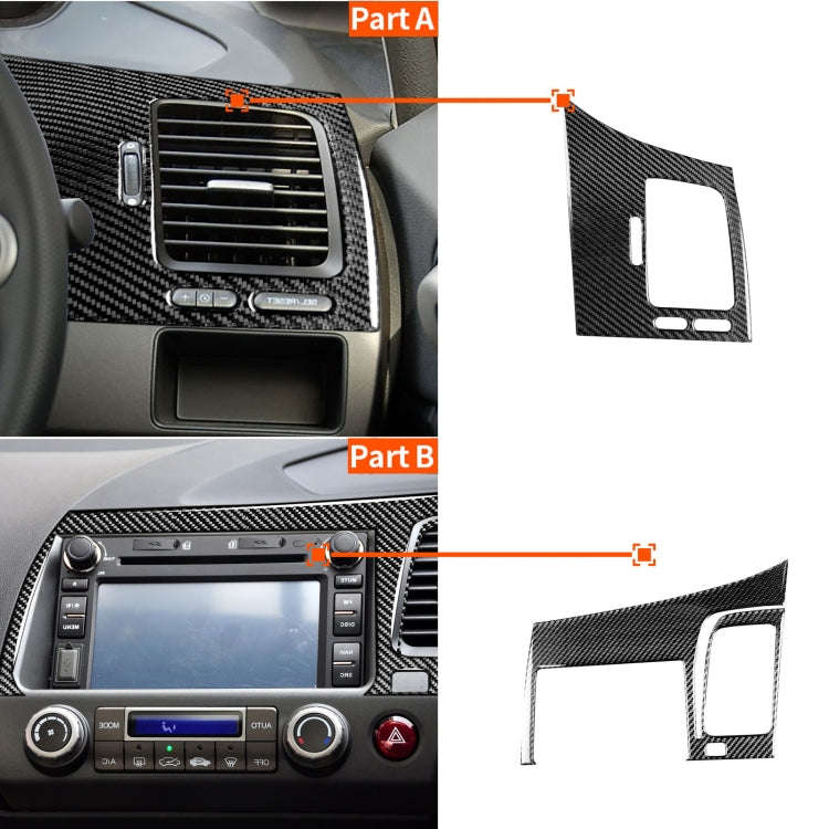 2 in 1 Car Carbon Fiber Driver Seat Left Side Air Outlet + Navigation Panel Decorative Sticker fo...