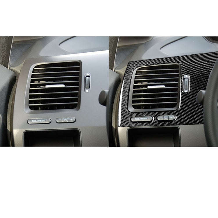 2 in 1 Car Carbon Fiber Driver Seat Left Side Air Outlet + Navigation Panel Decorative Sticker fo...
