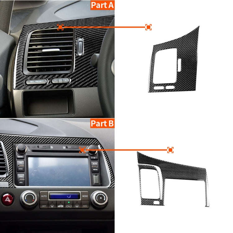 2 in 1 Car Carbon Fiber Driver Seat Left Side Air Outlet + Navigation Panel Decorative Sticker fo...