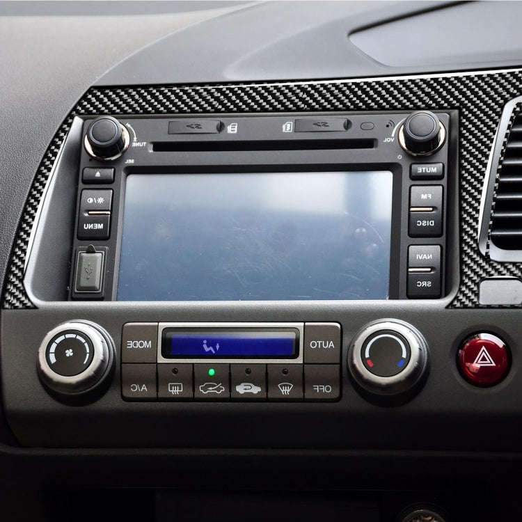 Car Carbon Fiber Navigation Panel Decorative Sticker for Honda Civic 8th Generation 2006-2011, Ri...