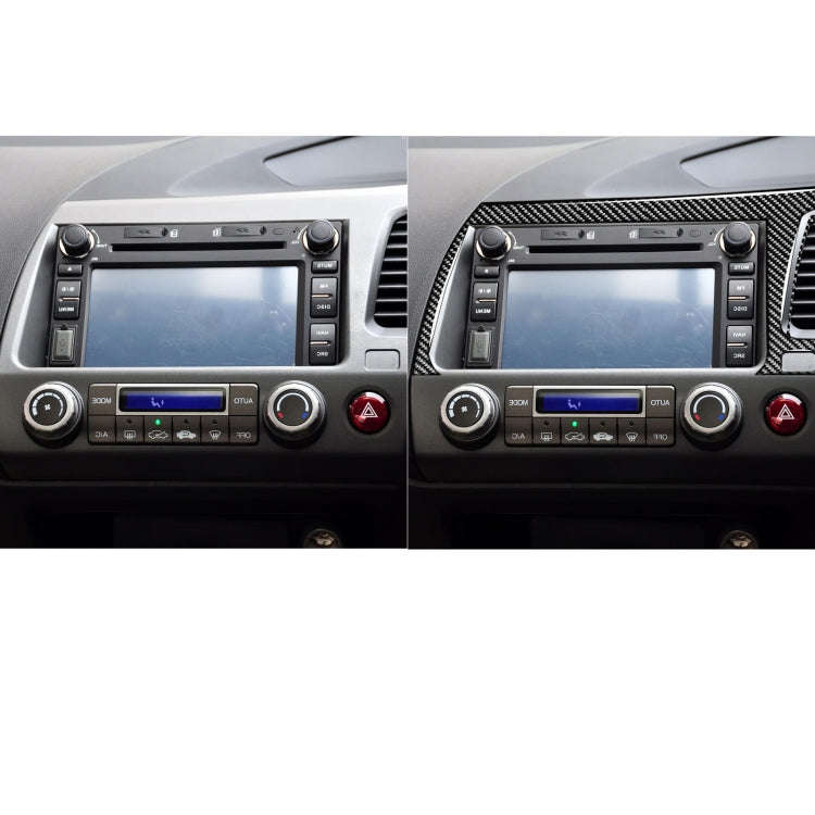Car Carbon Fiber Navigation Panel Decorative Sticker for Honda Civic 8th Generation 2006-2011, Ri...