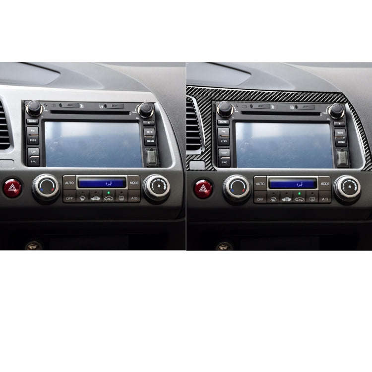 Car Carbon Fiber Navigation Panel Decorative Sticker for Honda Civic 8th Generation 2006-2011, Le...