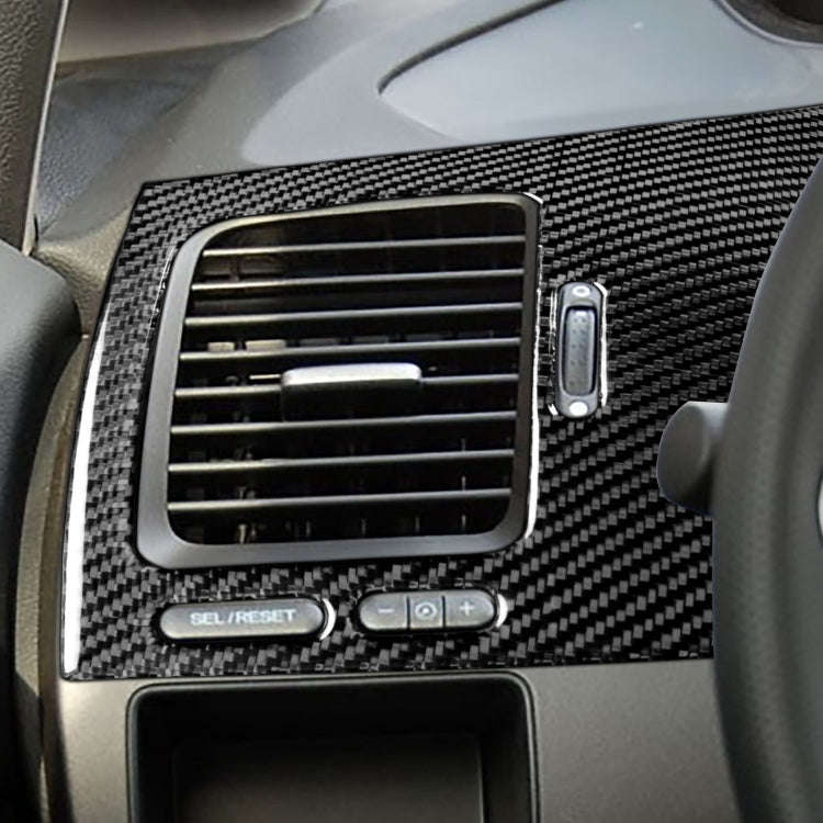 Car Carbon Fiber Driver Seat Left Side Air Outlet Panel Decorative Sticker for Honda Civic 8th Ge...