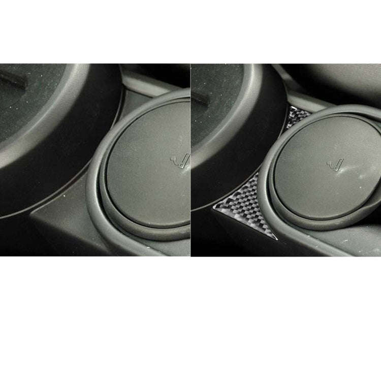 Car Carbon Fiber Water Cup Holder Decorative Sticker for Jeep Wrangler JK 2007-2010, Left Drive