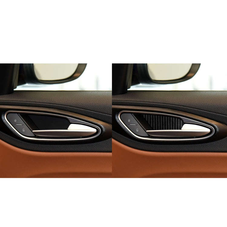 4 in 1 Car Carbon Fiber Inner Door Bowl Decorative Sticker for Alfa Romeo Giulia 2017-2019, Left ...