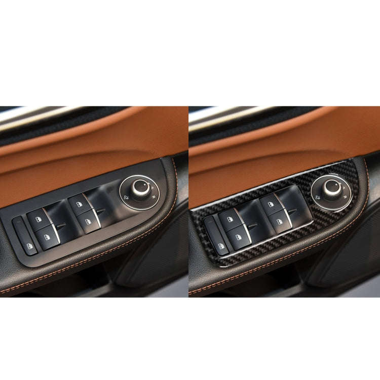 4 in 1 Car Carbon Fiber Window Button Panel Decorative Sticker for Alfa Romeo Giulia 2017-2019, L...