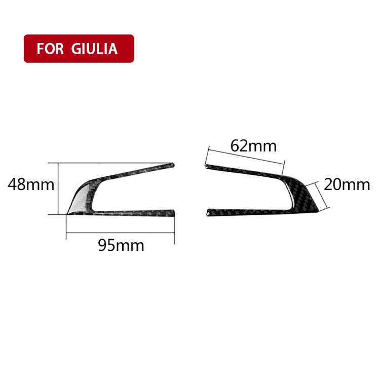 2 in 1 Car Carbon Fiber Steering Wheel Button Decorative Sticker for Alfa Romeo Giulia Stelvio 20...