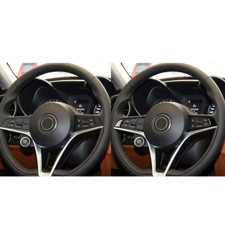 2 in 1 Car Carbon Fiber Steering Wheel Button Decorative Sticker for Alfa Romeo Giulia Stelvio 20...