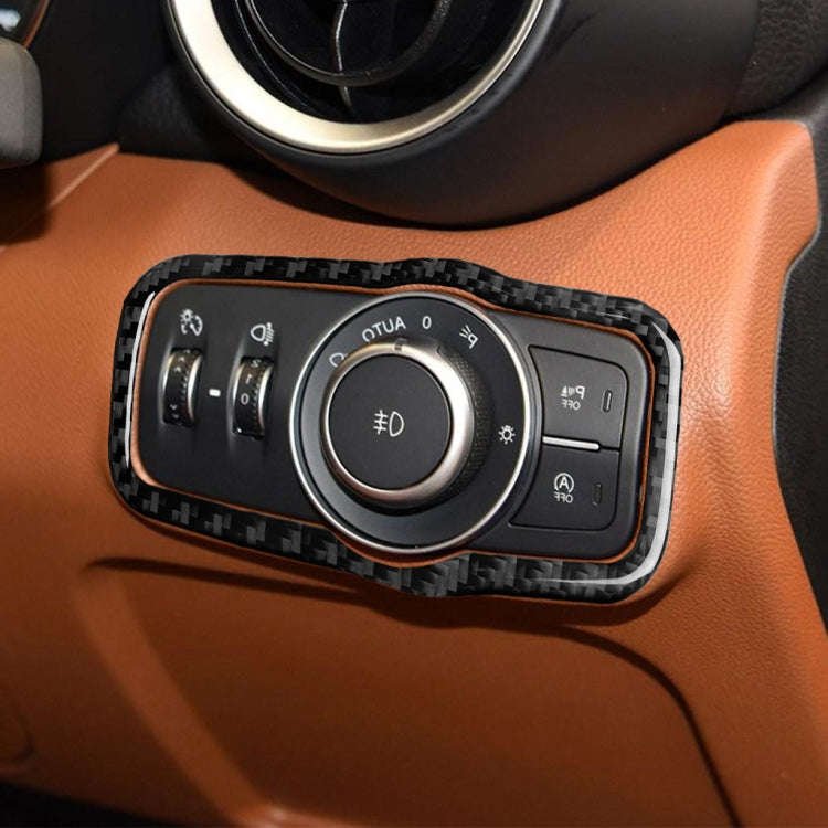 Car Carbon Fiber Headlight Switch Panel Decorative Sticker for Alfa Romeo Giulia 2017-2019, Right...