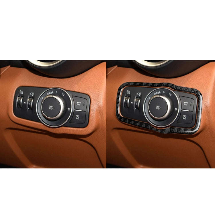 Car Carbon Fiber Headlight Switch Panel Decorative Sticker for Alfa Romeo Giulia 2017-2019, Right...
