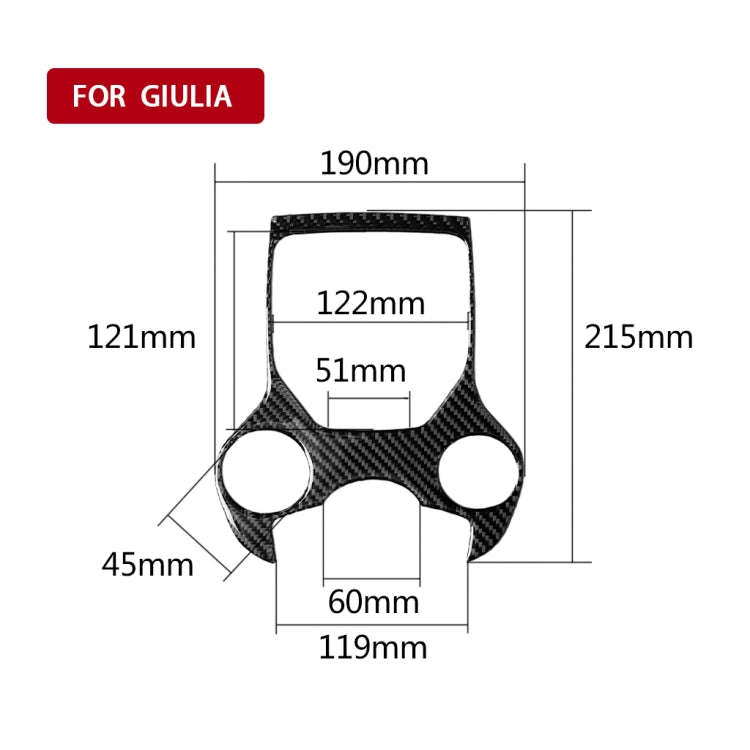 Car Carbon Fiber Gear Panel Decorative Sticker for Alfa Romeo Giulia 2017-2019, Left and Right Dr...
