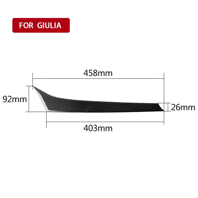 Car Carbon Fiber Dashboard Decorative Sticker for Alfa Romeo Giulia 2017-2019, Left Drive