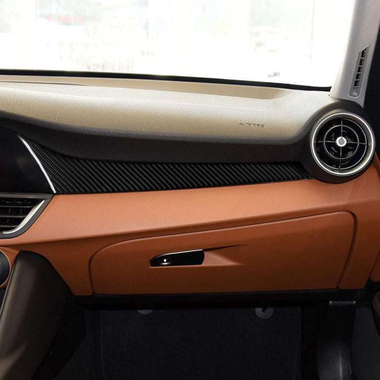 Car Carbon Fiber Dashboard Decorative Sticker for Alfa Romeo Giulia 2017-2019, Left Drive