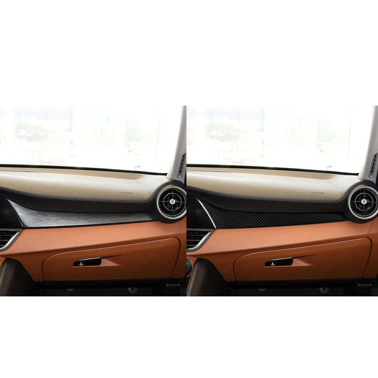Car Carbon Fiber Dashboard Decorative Sticker for Alfa Romeo Giulia 2017-2019, Left Drive