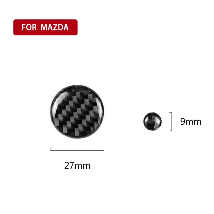 One Set Car Carbon Fiber Multimedia Knob Decorative Sticker for Mazda 3 / 6 / CX-9 / CX-5, Left a...