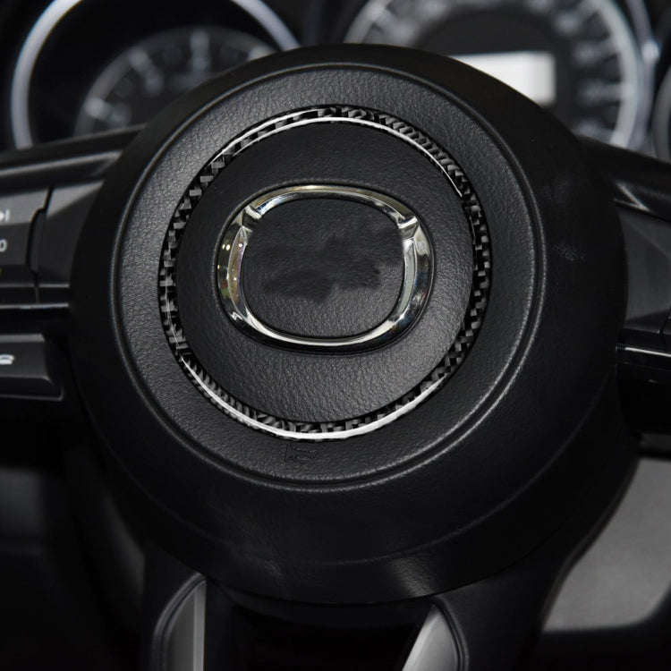 Car Carbon Fiber Steering Wheel Circle Decorative Sticker for Mazda 3 Axela / ATENZA / CX-4 / CX-...