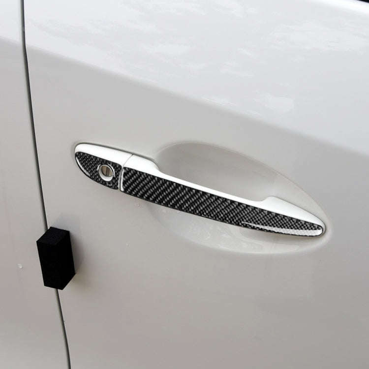One Set Car Carbon Fiber Outside Door Handle without Smart Hole Decorative Sticker for Mazda CX-5...