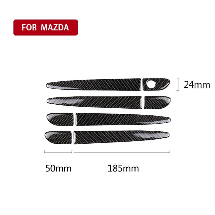 One Set Car Carbon Fiber Outside Door Handle without Smart Hole Decorative Sticker for Mazda CX-5...
