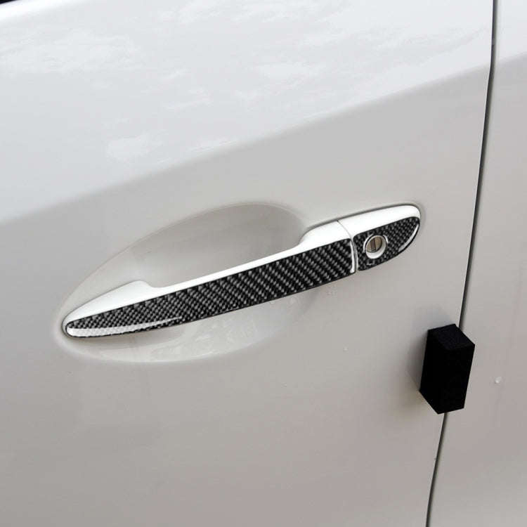 One Set Car Carbon Fiber Outside Door Handle without Smart Hole Decorative Sticker for Mazda CX-5...