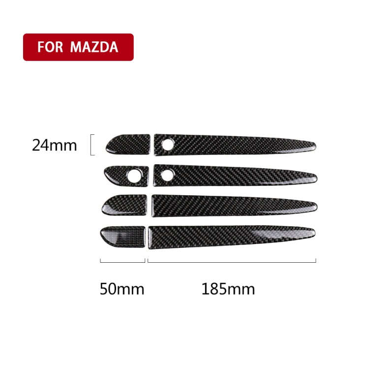 One Set Car Carbon Fiber Outside Door Handle with Smart Hole Decorative Sticker for Mazda CX-5 20...