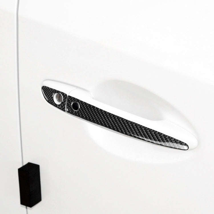 One Set Car Carbon Fiber Outside Door Handle with Smart Hole Decorative Sticker for Mazda CX-5 20...