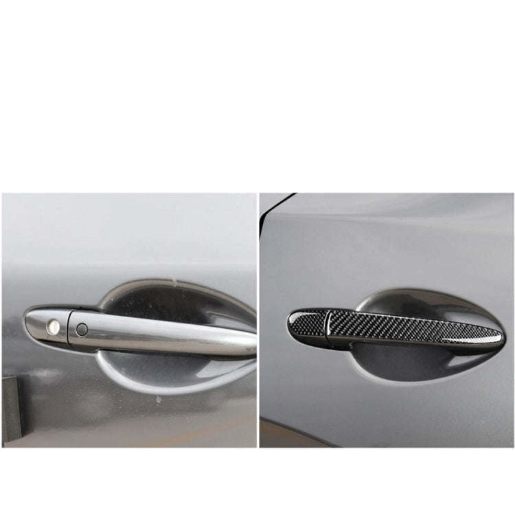 One Set Car Carbon Fiber Outside Door Handle with Smart Hole Decorative Sticker for Mazda CX-5 20...