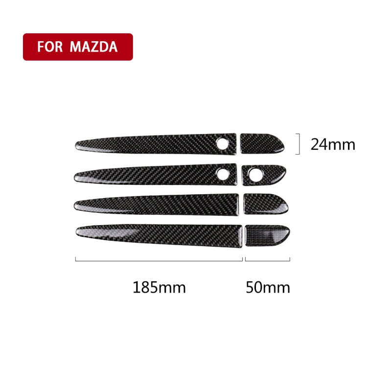 Car Carbon Fiber Outside Door Handle with Smart Hole Decorative Sticker for Mazda CX-5 2017-2018,...