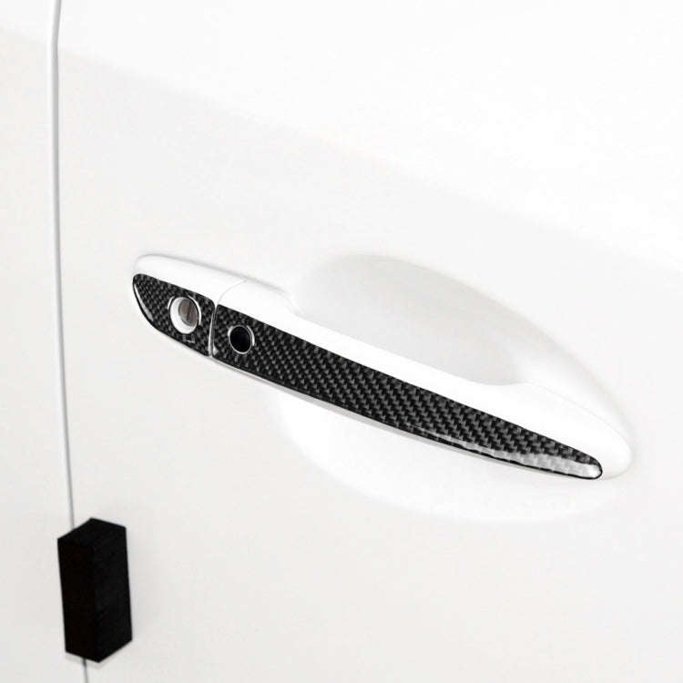 Car Carbon Fiber Outside Door Handle with Smart Hole Decorative Sticker for Mazda CX-5 2017-2018,...