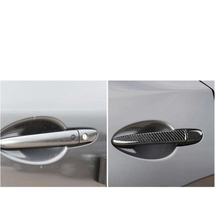 Car Carbon Fiber Outside Door Handle with Smart Hole Decorative Sticker for Mazda CX-5 2017-2018,...