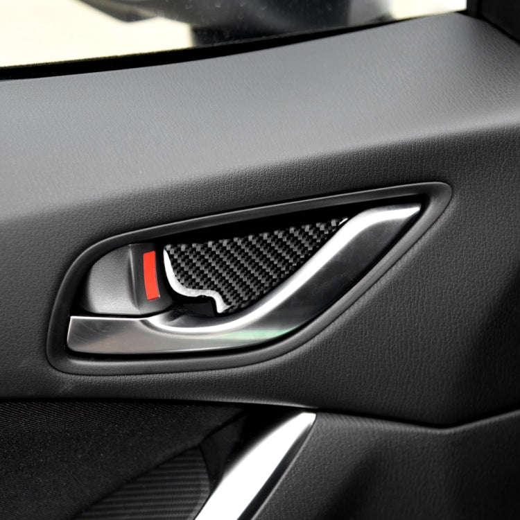 Car Carbon Fiber Inner Door Bowl Decorative Sticker for Mazda, Left and Right Drive Universal