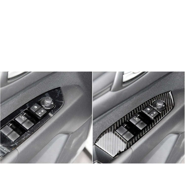 Car Carbon Fiber Window Buttons Panel Decorative Sticker for Mazda CX-5 2017-2018, Left Drive