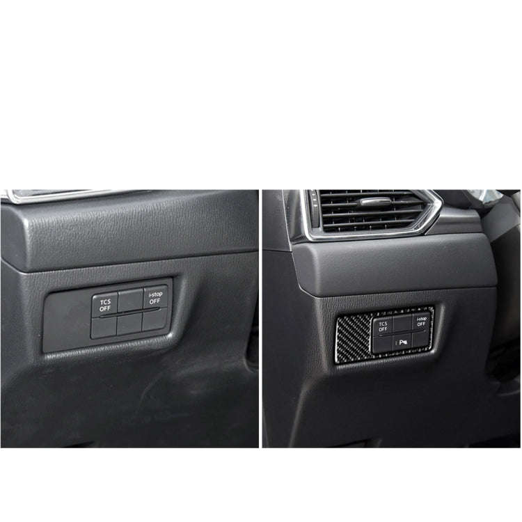 Car Carbon Fiber Headlight Panel Decorative Sticker for Mazda CX-5 2017-2018, Left Drive