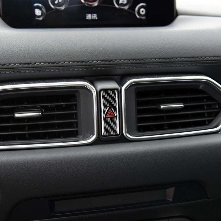 Car Carbon Fiber Warning Light Decorative Sticker for Mazda CX-5 2017-2018, Left and Right Drive ...