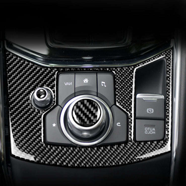 Car Carbon Fiber Electronic Handbrake Panel Decorative Sticker for Mazda CX-5 2017-2018, Right Drive