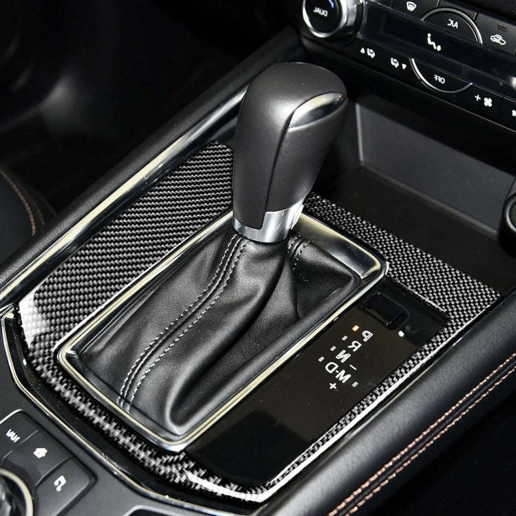 Car Carbon Fiber Gear Panel Decorative Sticker for Mazda CX-5 2017-2018, Right Drive
