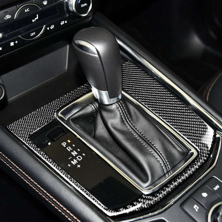 Car Carbon Fiber Gear Panel Decorative Sticker for Mazda CX-5 2017-2018, Left Drive