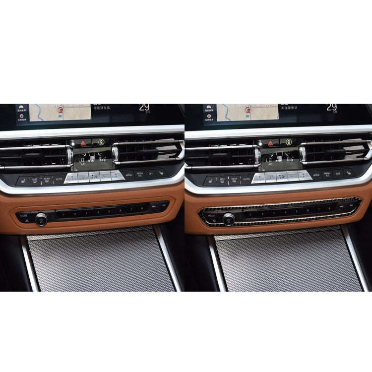 Car Carbon Fiber CD Button Frame Decorative Sticker for BMW 3 Series G20/G28/325Li/330d/335 2019-...
