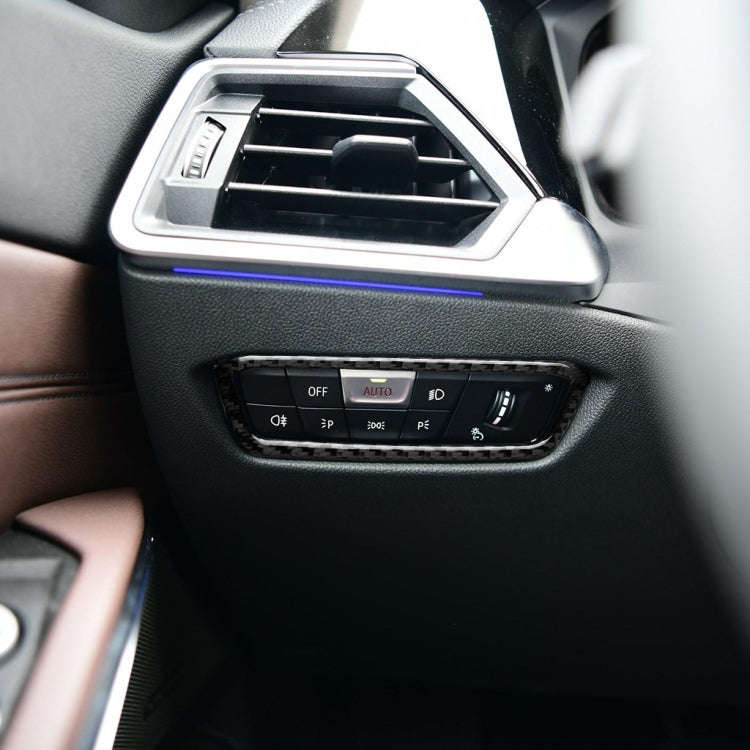 Car Carbon Fiber Headlight Adjustment Frame Decorative Sticker for BMW 3 Series G20/G28/325Li/330...