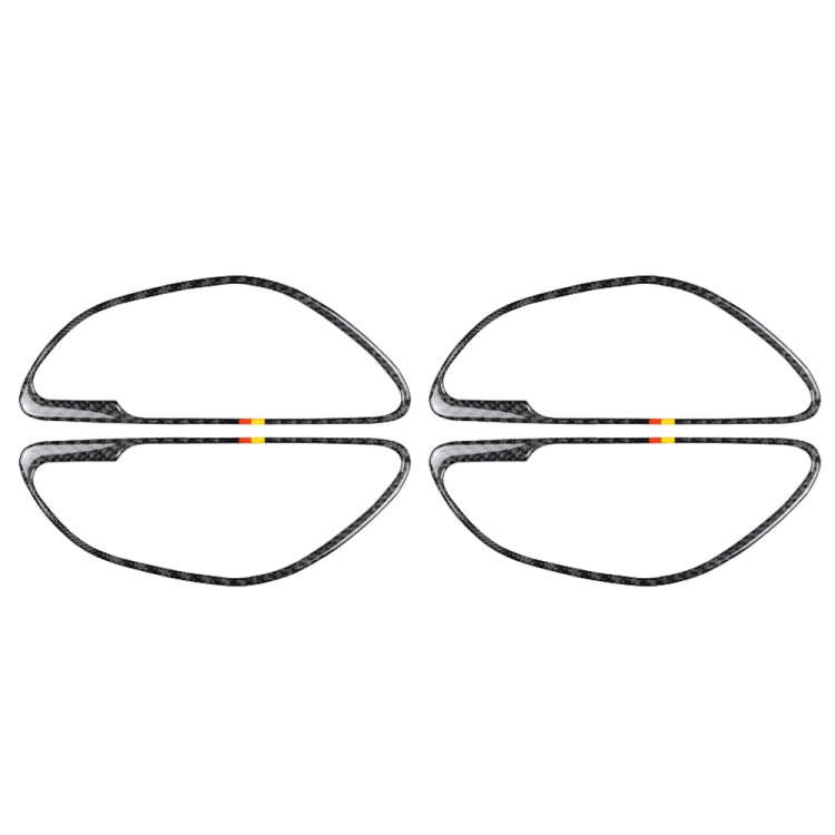 4 PCS Car Carbon Fiber German Color Handle Decorative Sticker for Mercedes-Benz C Class W205 2015...