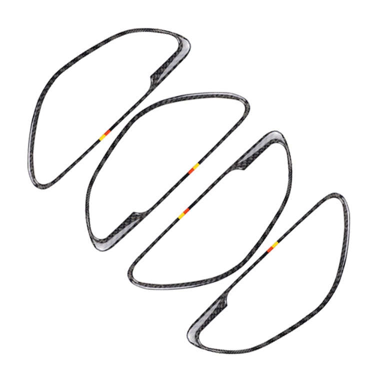4 PCS Car Carbon Fiber German Color Handle Decorative Sticker for Mercedes-Benz C Class W205 2015...