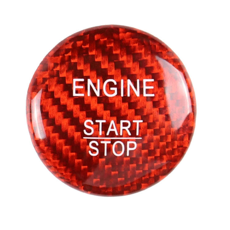 Car Carbon Fiber Red One-click Start Button Decorative Sticker for Mercedes-Benz Left and Right D...