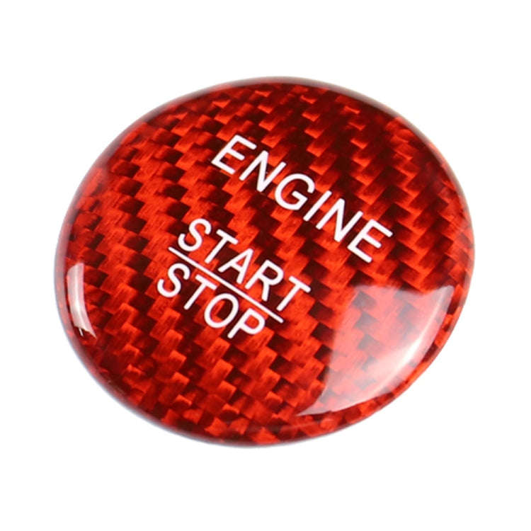 Car Carbon Fiber Red One-click Start Button Decorative Sticker for Mercedes-Benz Left and Right D...