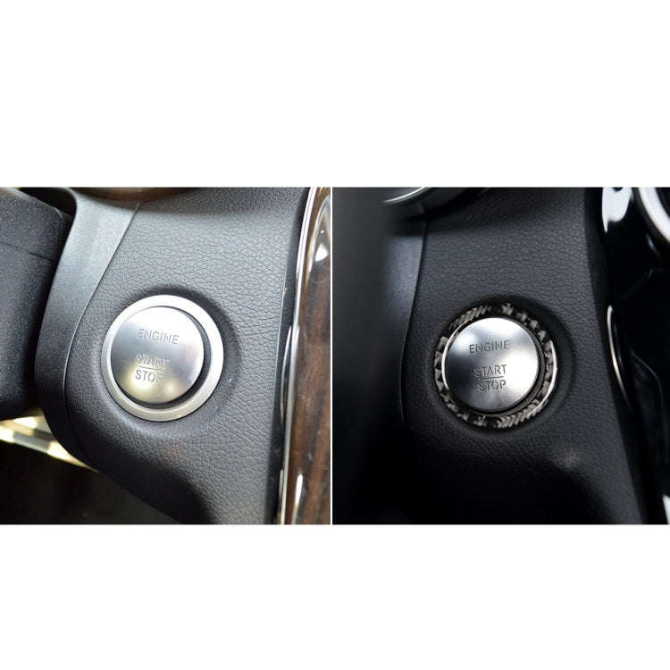 Car Carbon Fiber Solid Color One-click Start Ring Decorative Sticker for Mercedes-Benz Left and R...